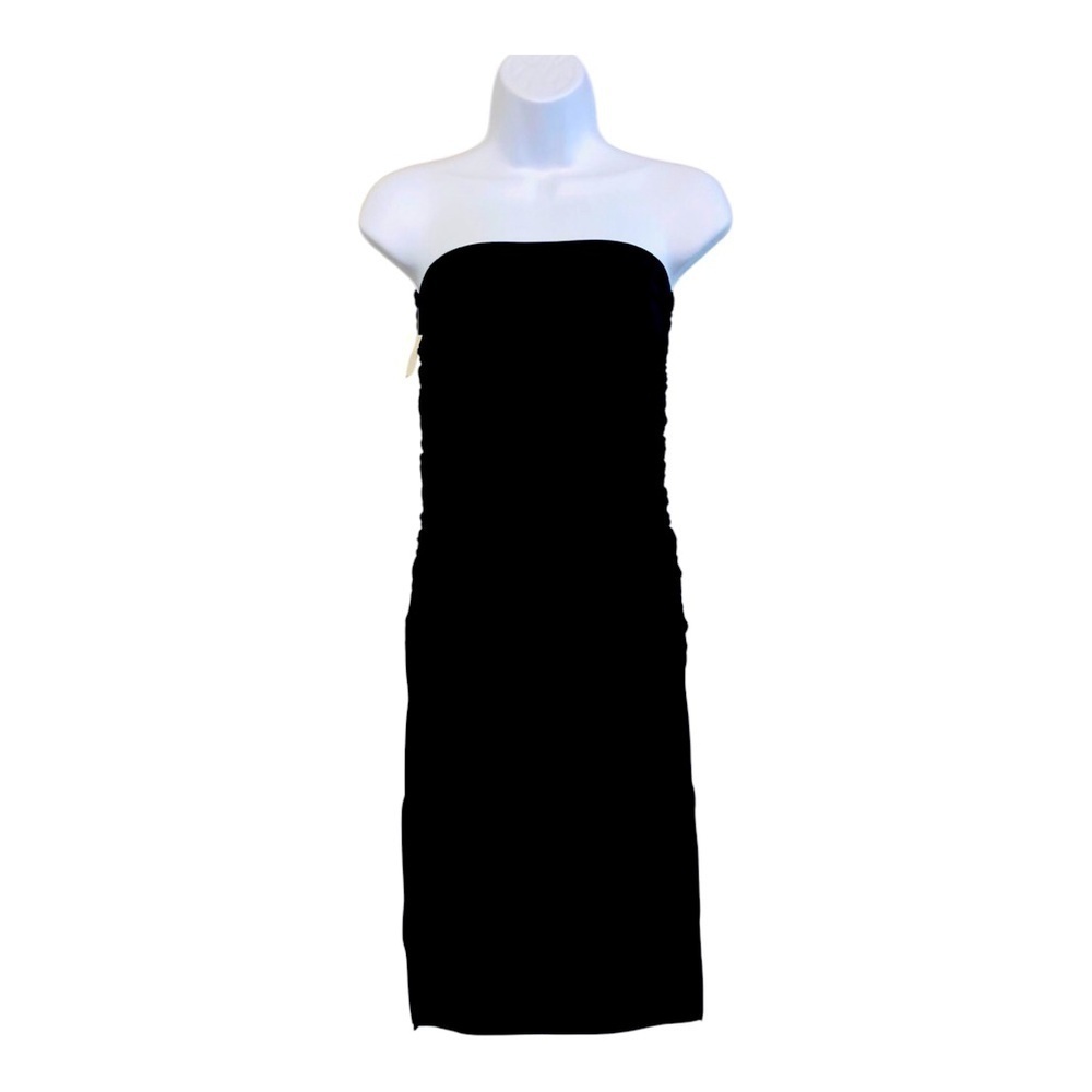 BECCA by Rebeca Virtue Black Strapless Side Rouge Bodycon Coverup Dress Size S